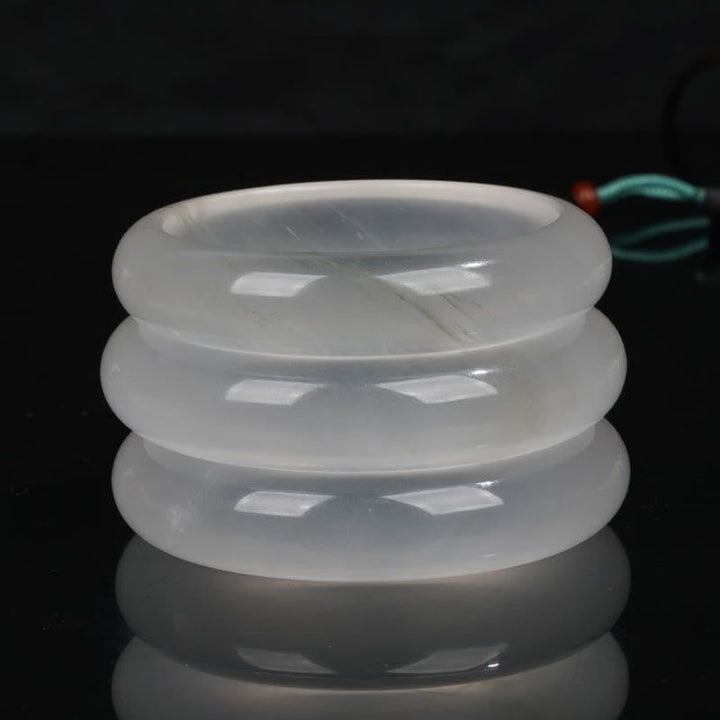 Jade Armband Stapelringe durchsichtig Naturstein poliert glänzend elegant