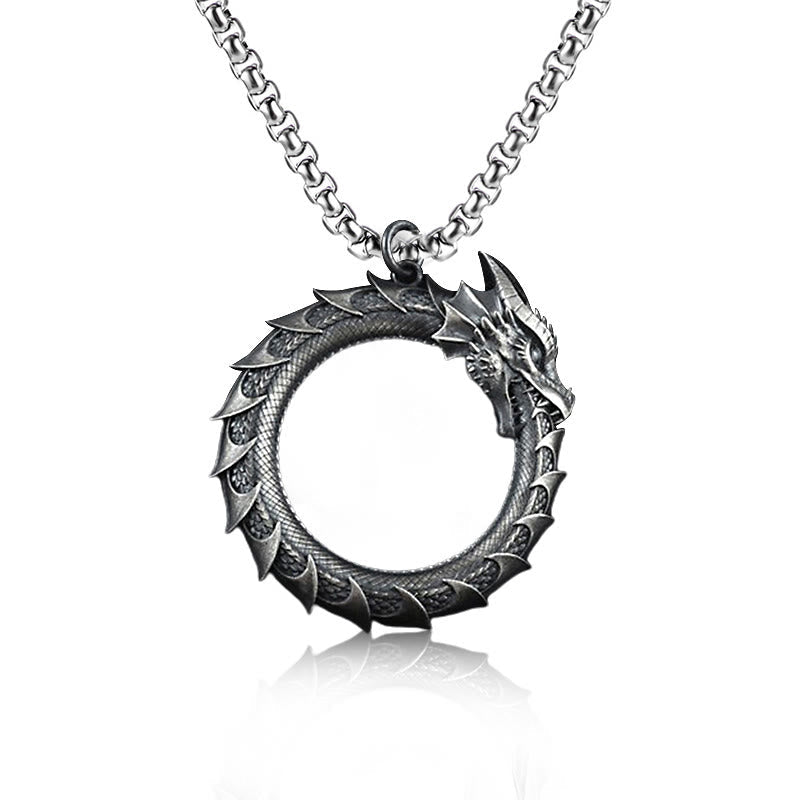 Drachen Anhänger Zinn Kette Schmuck