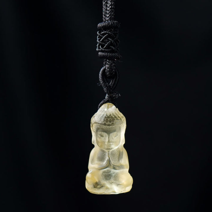 Anhänger Kette Amethyst Buddha Harmonie Citrin Meditation