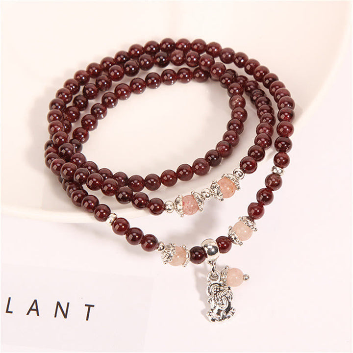 Armband Erdbeerquarz Granat Pixiu – Schutz – Bild 3