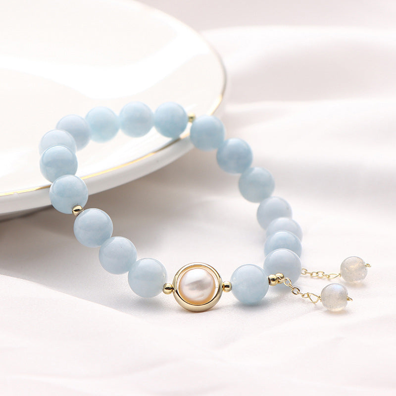 Armband Aquamarin Mondstein – Heilung