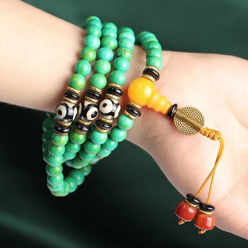 Mala Türkis – Balance Armband mit grünen Steinen und goldenem Verschluss