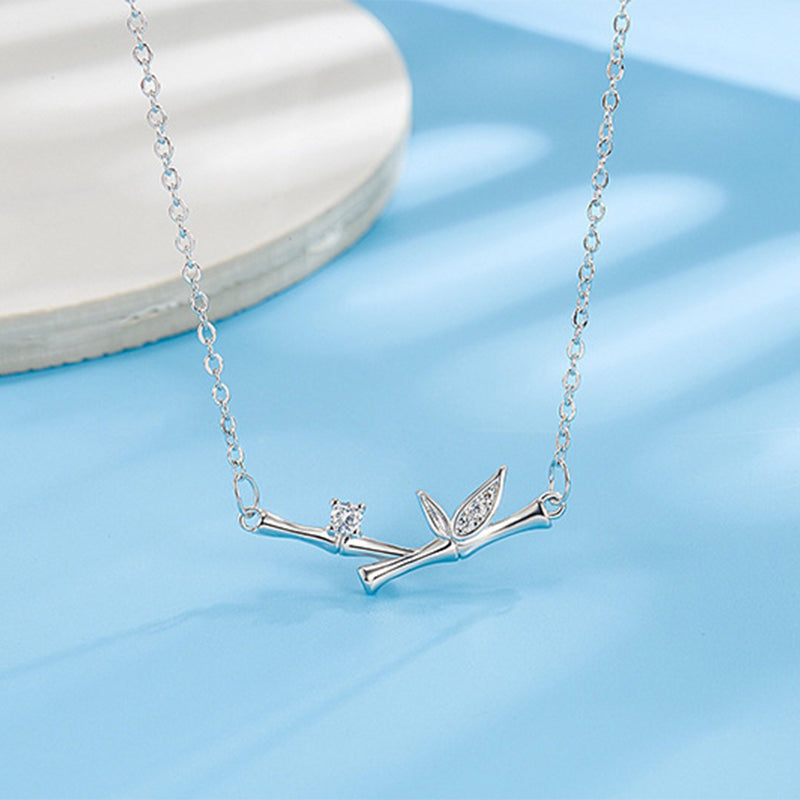 Silber Kette Ast Blatt Elegant