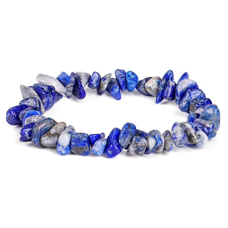 Lapislazuli Armband Kristall – Heilung Energie elastisch Naturstein blau weiß