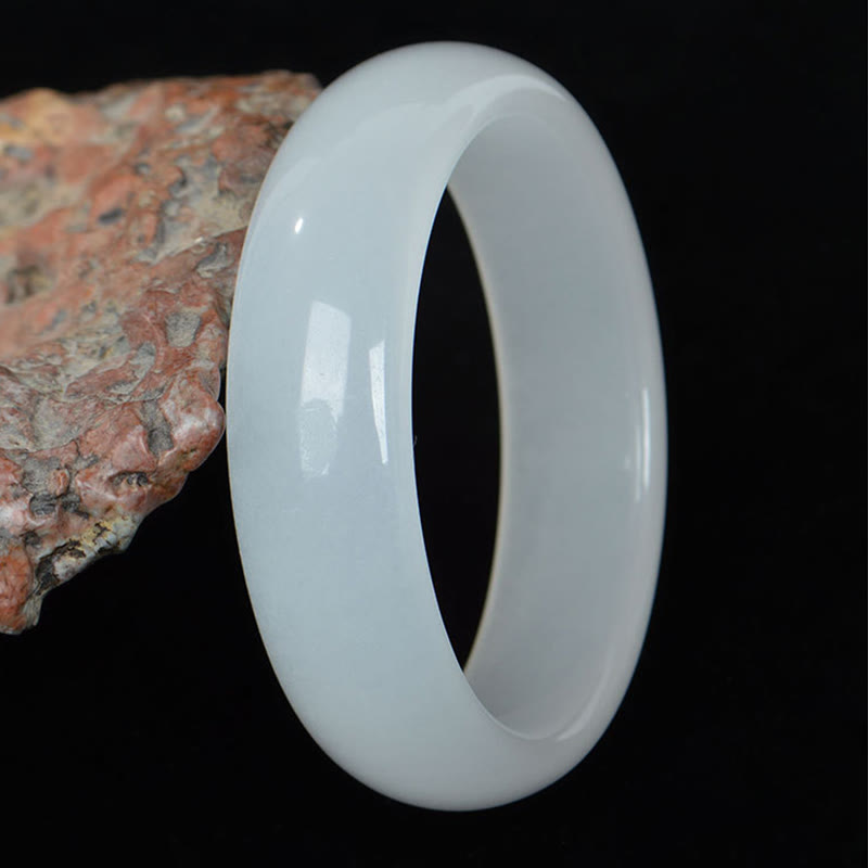 Weißes Jade Armband Glück Wohlstand Segen poliert glänzend elegant