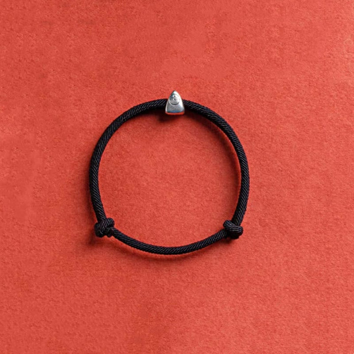 Armband 925 Silber Fu Zeichen Segen Handgemacht Geflochten