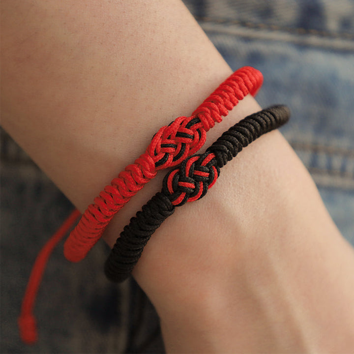 Armband Rot Schwarz Chinesischer Knoten - Schutz