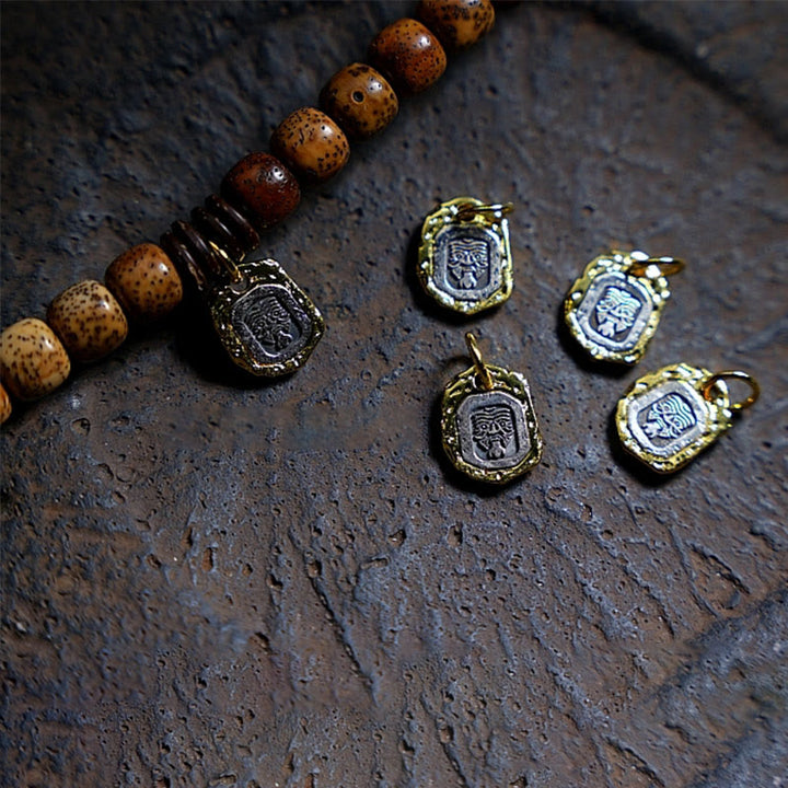 Bodhi Armband mit Achat Perlen und Siegelanhängern Wohlstand