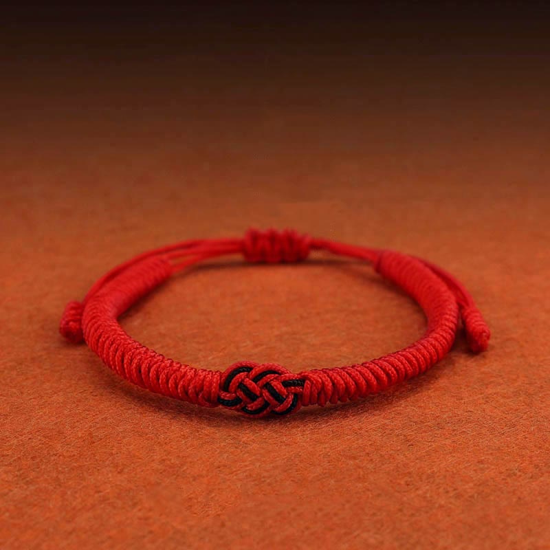 Armband Rot Schwarz Chinesischer Knoten - Schutz