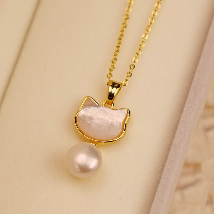 Kette Perle Katze Gold Paar