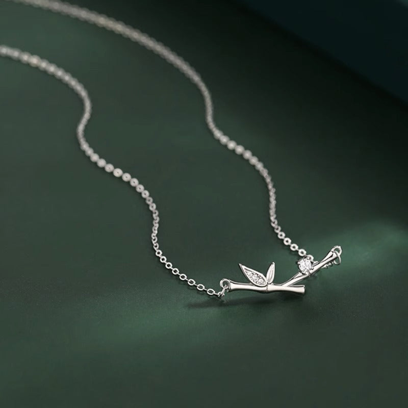 Kette Silber Ast Blatt Schmuck