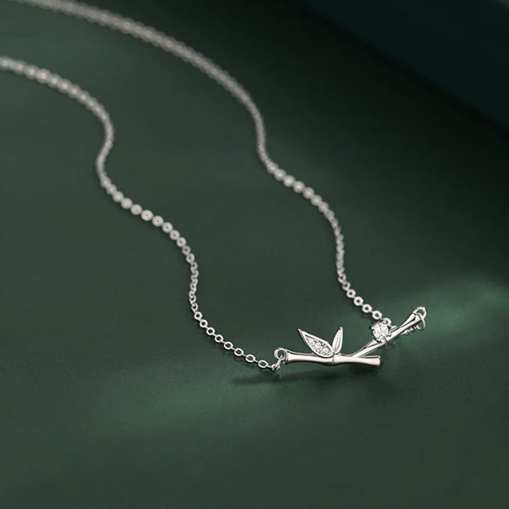 Kette Silber Ast Blatt Schmuck