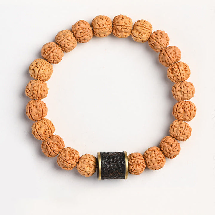 Armband Bodhi – Wohlstand mit schwarzem Stein elastisch tragbar