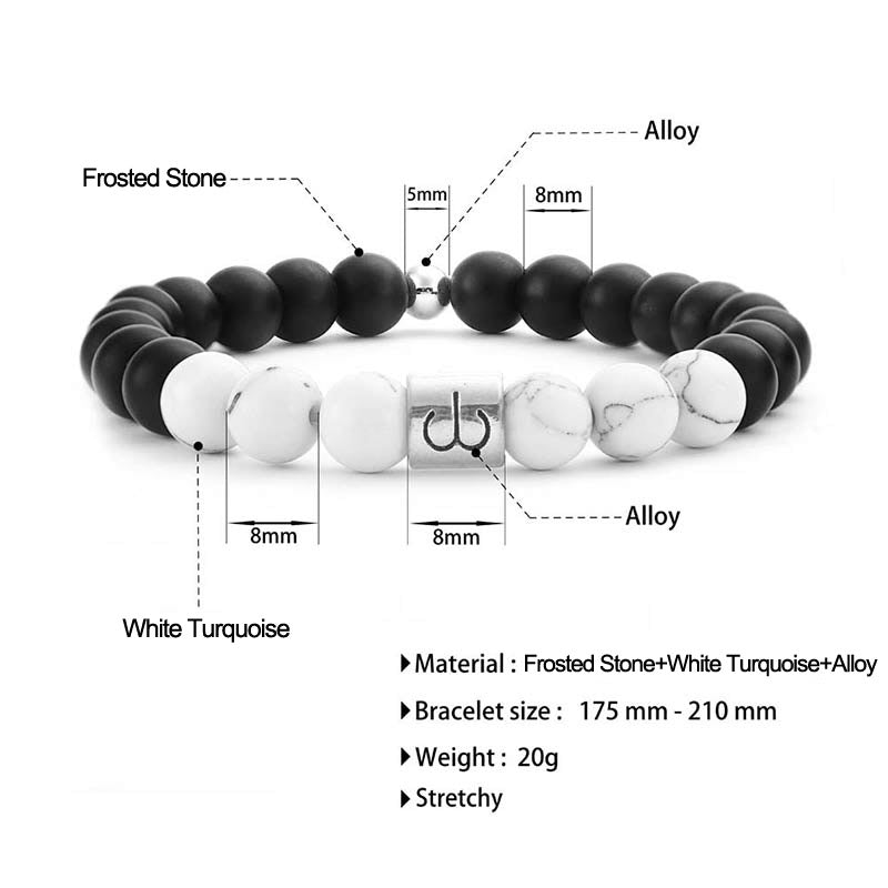 Armband Sternzeichen Weißer Türkis - Reichtum & Glück