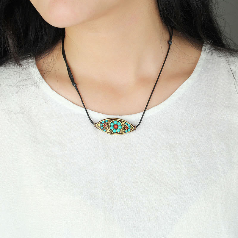 Anhänger Kette Türkis Buddha Marquise Schutz