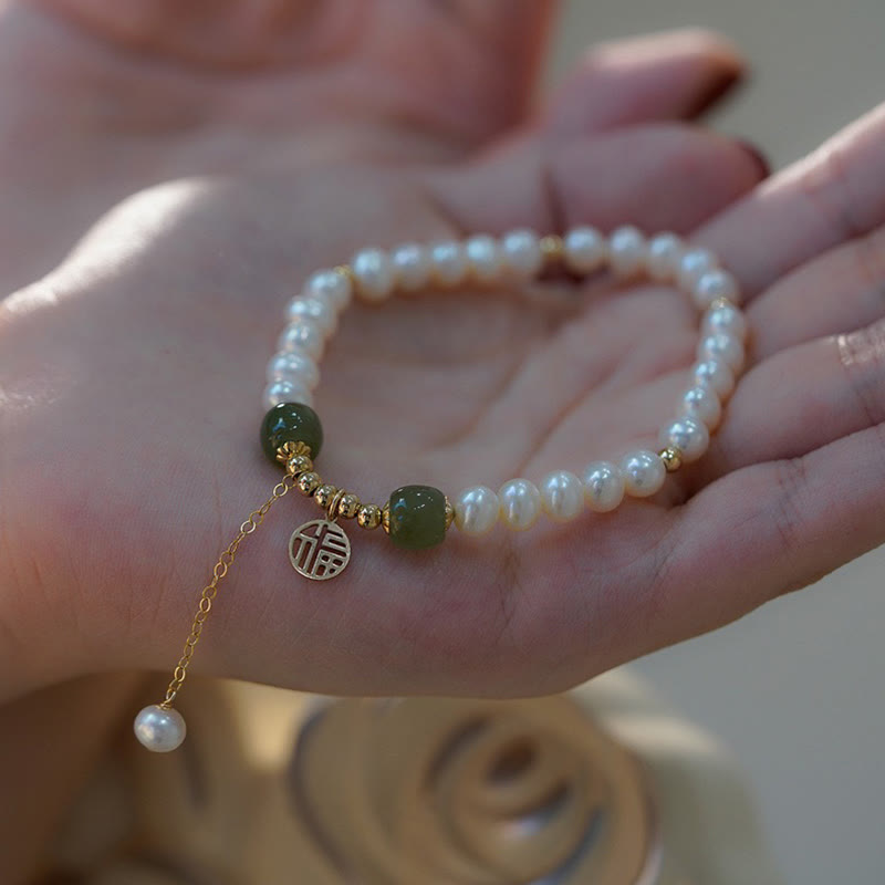 Armband Perle Jade – Glück mit grünen Steinen elegantes Design