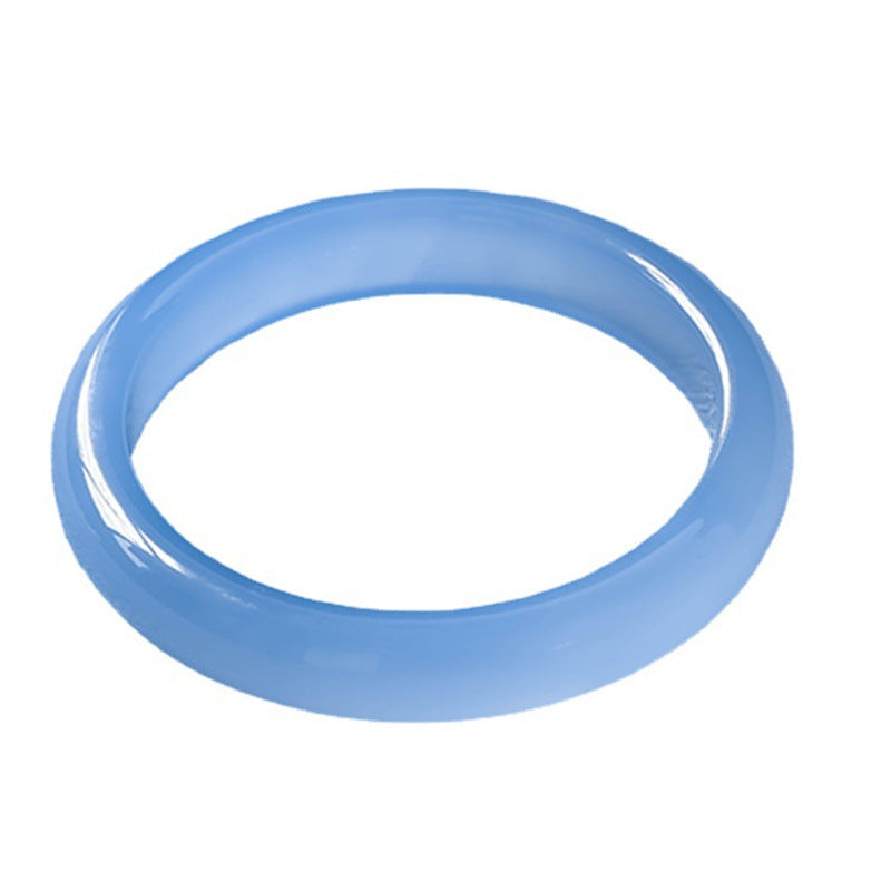 Blaues elastisches Armband – Balance & Energie Naturstein glänzend
