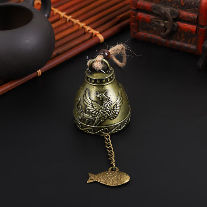Außergewöhnliche Windspiele Koi Buddha Phönix