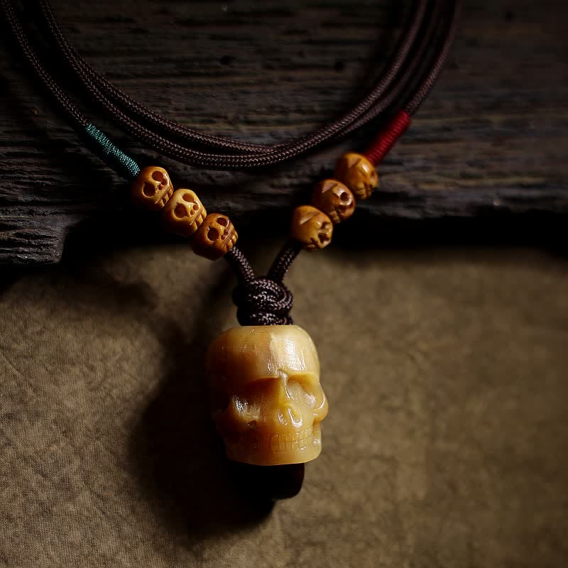 Kette Kamelknochen Totenkopf Tibet Schutz Anhänger