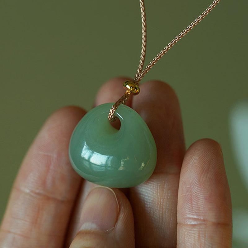 Kette Jade Buddha – Wohlstand & Gelassenheit – Bild 4 – Grüne Jade Buddha Kette Anhänger Wohlstand Gelassenheit Naturstein