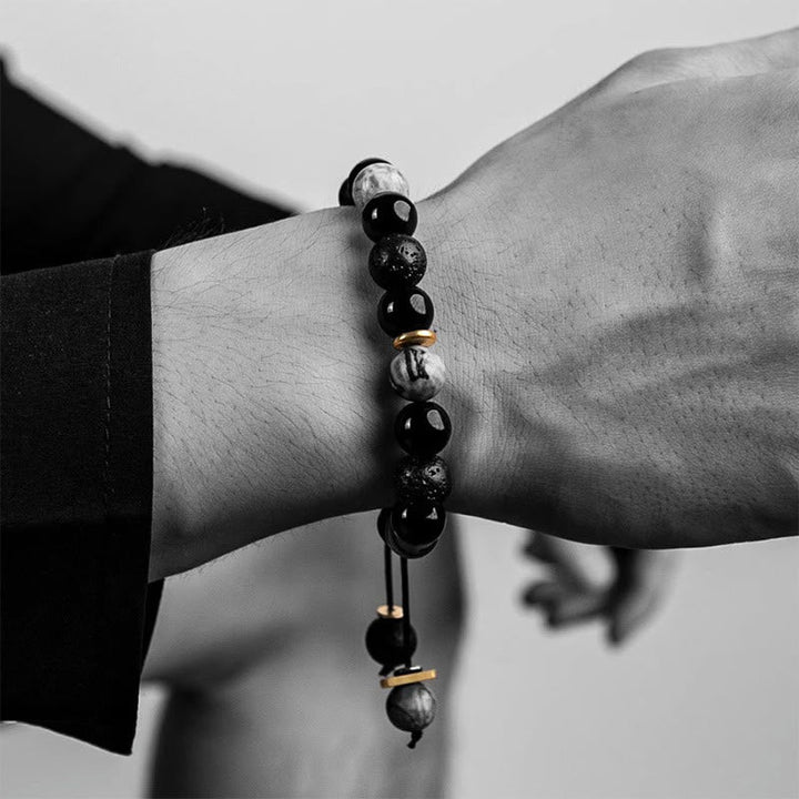 Armband Obsidian Lava – Yin Yang Kraft