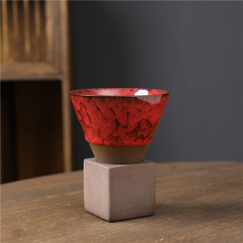 Teetasse Japanisch Retro Ofenglasur Keramik Ofenglasur Rot