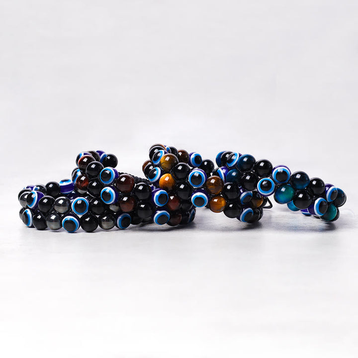 Schutzarmband Tigerauge Blau Schwarz