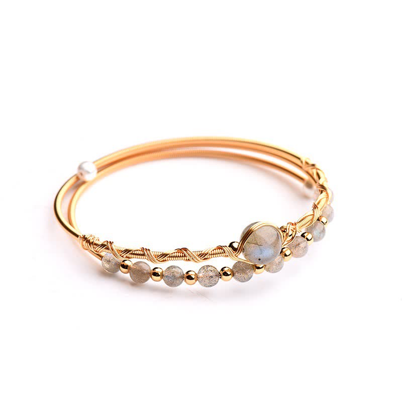 Armband Mondstein Mond Heilung Liebe goldfarben elegant Naturstein Schmuck