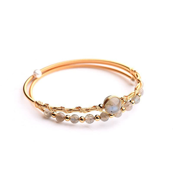 Armband Mondstein Mond Heilung Liebe goldfarben elegant Naturstein Schmuck