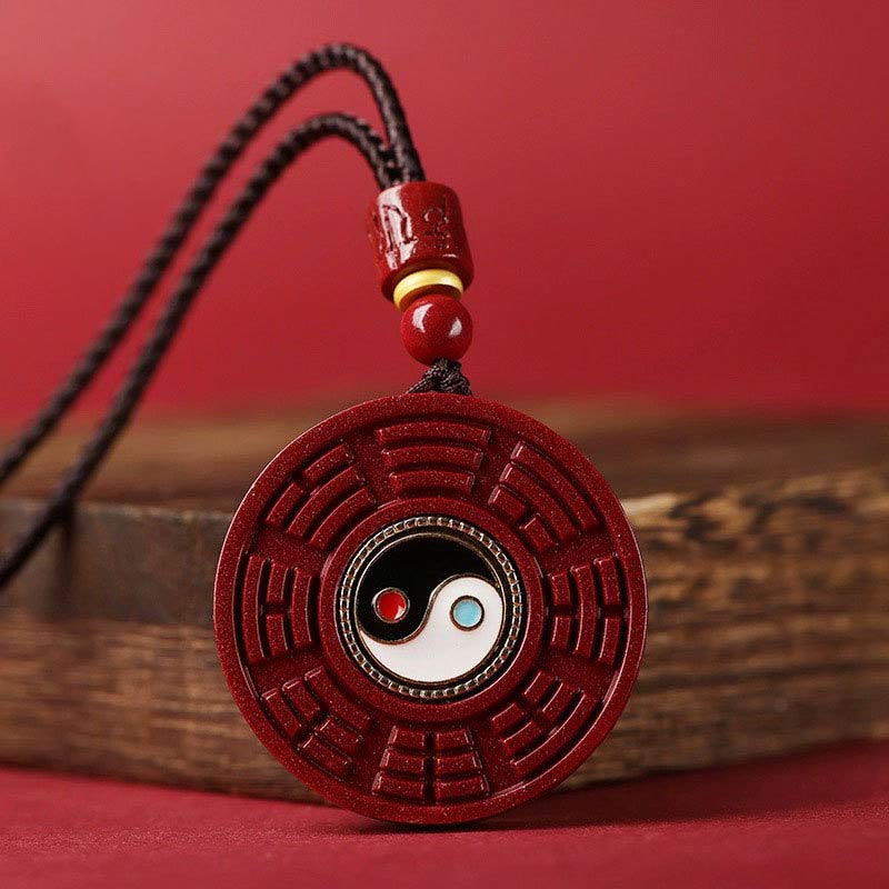 Kette Zinnober Yin Yang Bagua drehbar