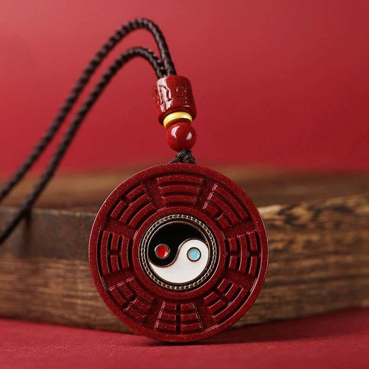 Kette Zinnober Yin Yang Bagua drehbar