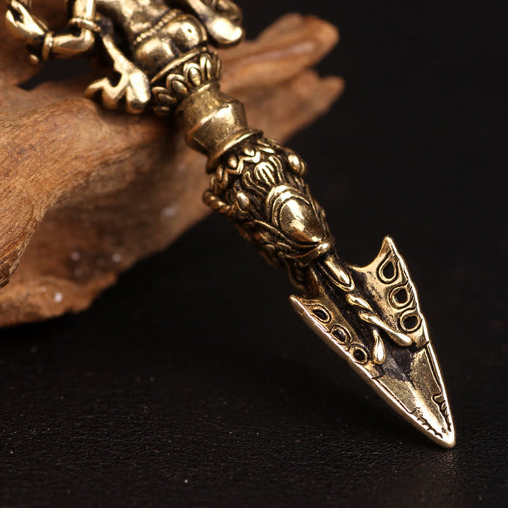 Vajra Phurba Anhänger Bronze tibetisch Dorje Ritualdolch