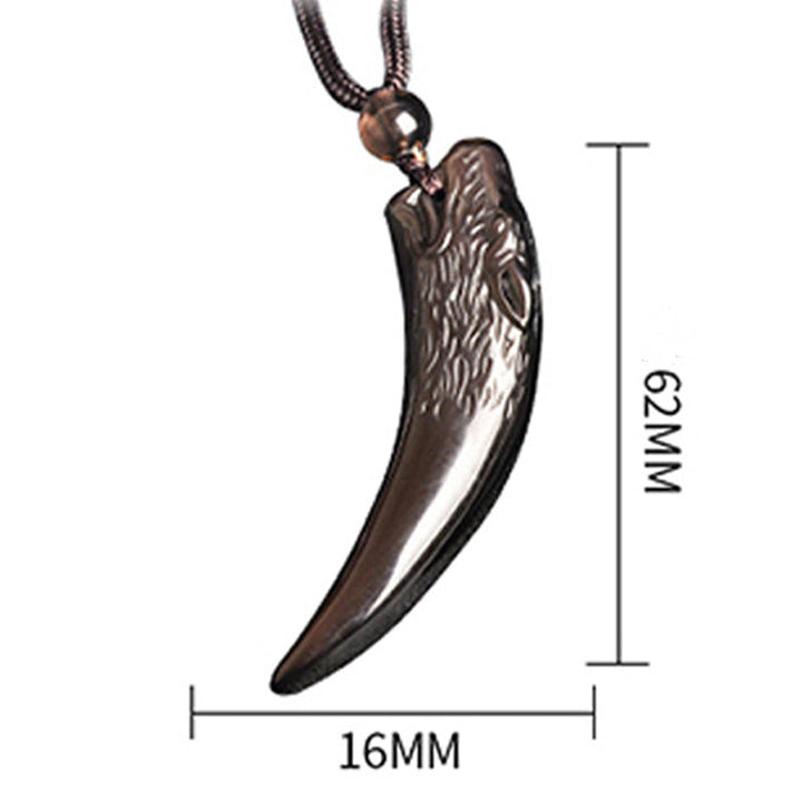 Anhänger Kette Obsidian Wolf Natur – Stärke | Zen Spirit