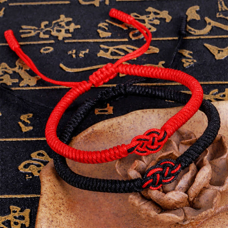 Armband Rot Schwarz Chinesischer Knoten - Schutz