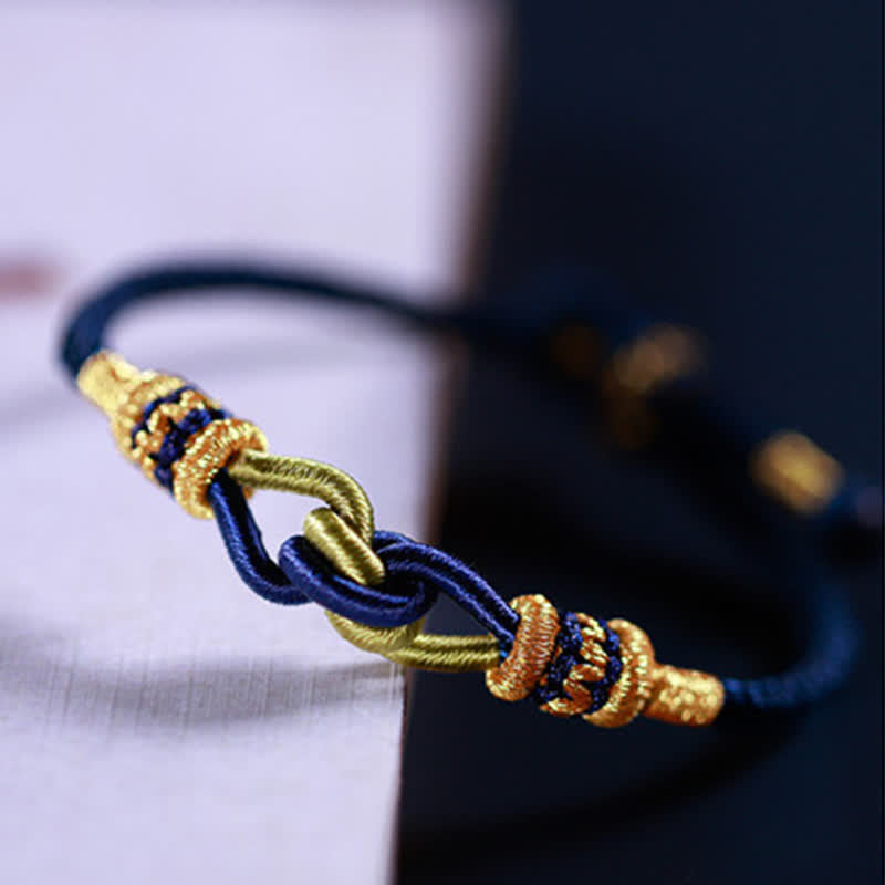 Armband Knotting Faith Stärke geflochten navy gold elegant handmade