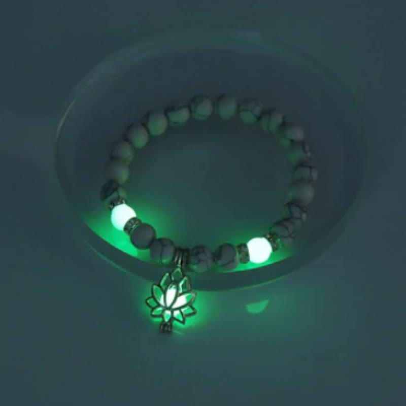 Armband Leuchtstein Türkis Lotus "Schutz"