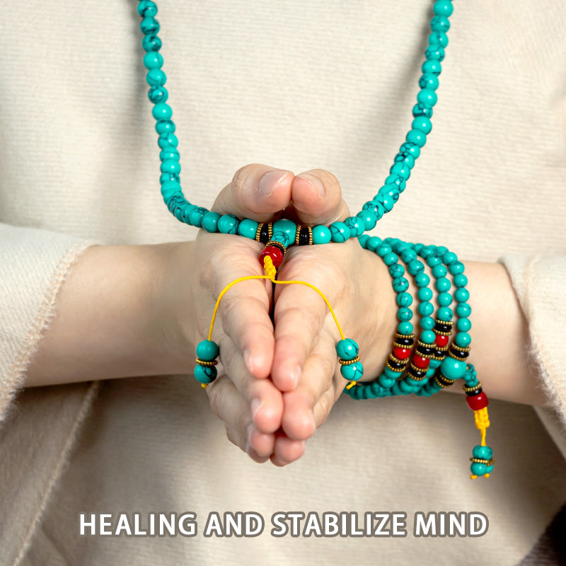 Armband Tibetischer Türkis Mala "Heilung Schutz Meditation"
