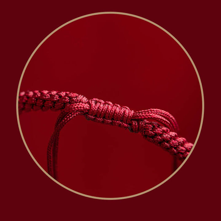 Armband Zinnober Rot - Mantra Gravur Geflochten