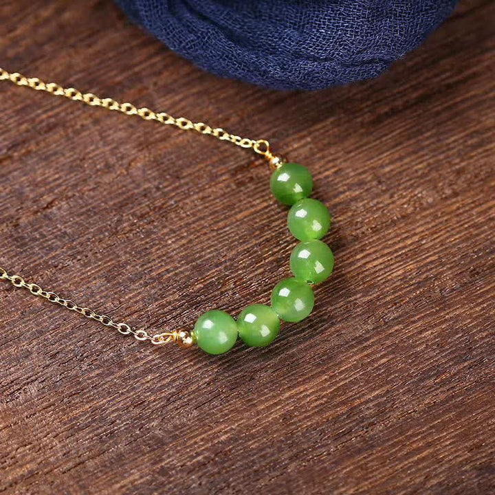 Jade Kette Perlen Buddha Glück Grün