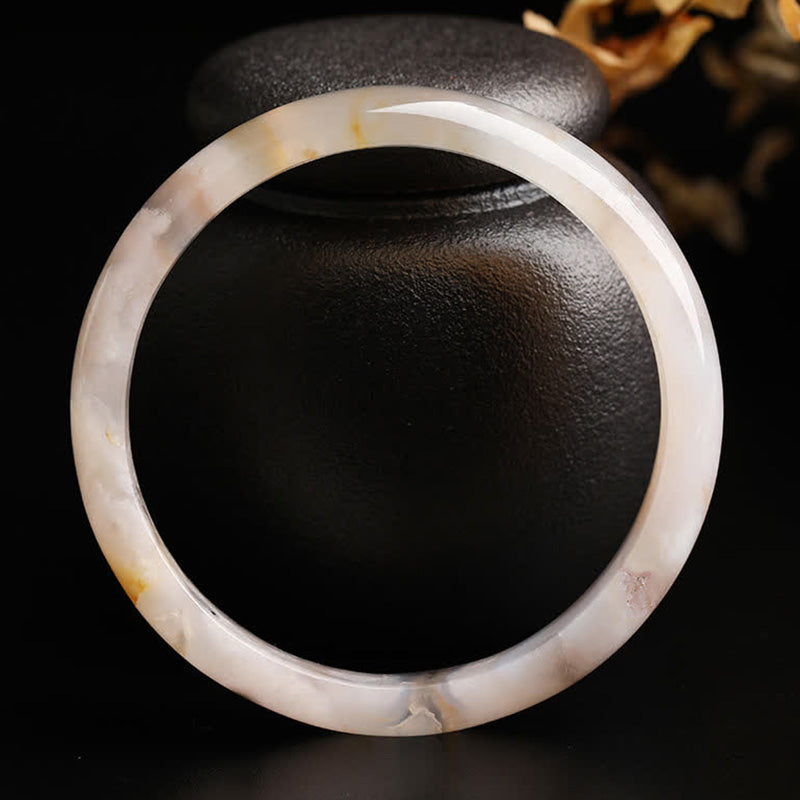 Armband Achat – Frieden weiß beige Naturstein elegant schlicht