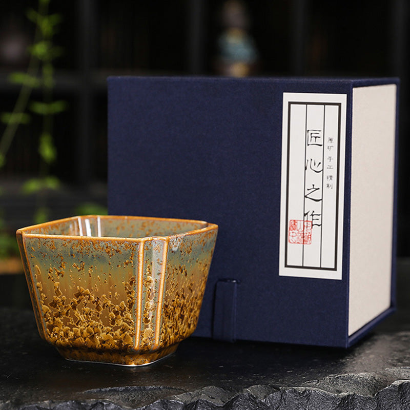 Matcha Schale Keramik Braun Bunt 150 ml mit Geschenkbox