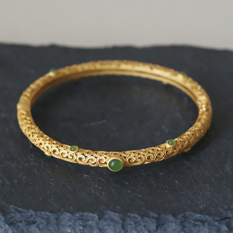 Armband Jade Kupfer Glückswolken - Beruhigung