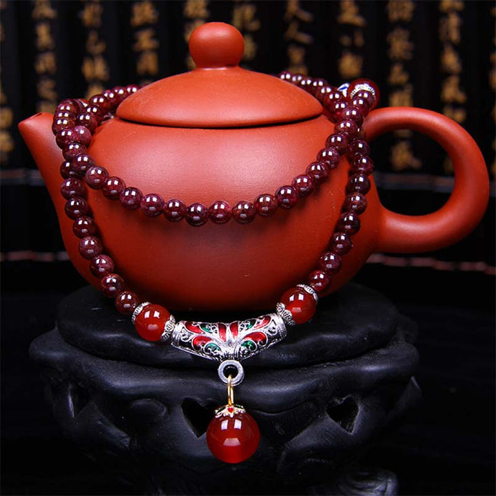 Armband Roter Achat Granat Teekanne Schmuckdekoration Heilstein elegant