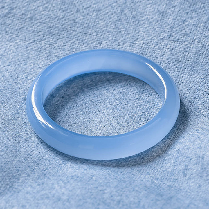 Hellblauer Chalcedon Armband – Balance & Energie elastisch glänzend