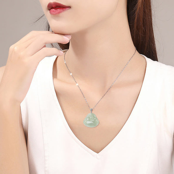Anhänger Kette Jade Lachender Buddha – Wohlstand