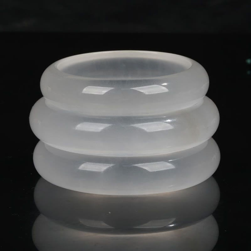 Jade Armband transparent Naturstein poliert geschichtet elegant Wohlstand
