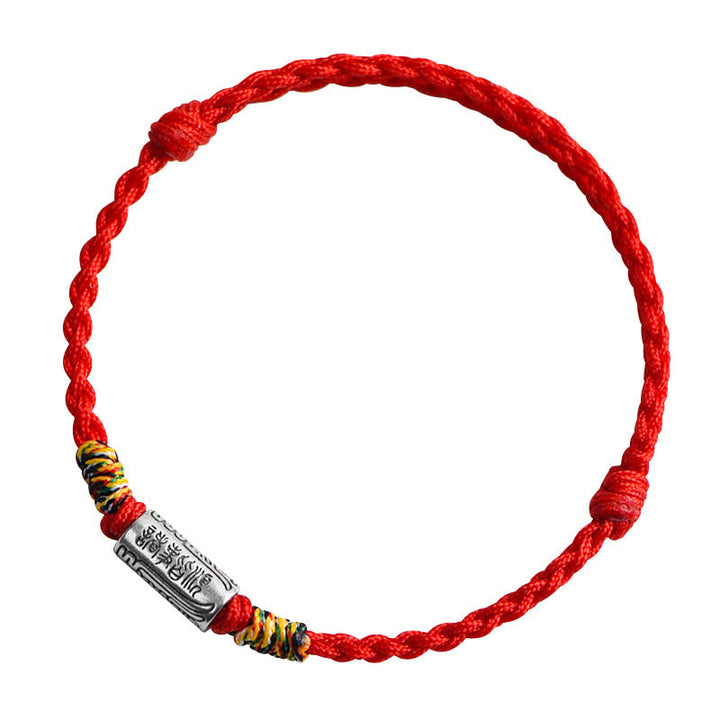 Rotes Armband 925 Silber – Schutz & Stärke geflochtenes Seil elastisch