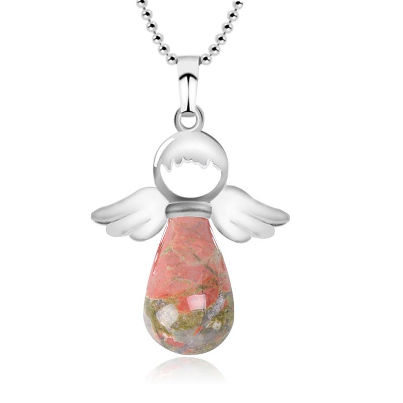 Kette Kristall Engelsflügel – Glück & Segen – Bild 16 – Kette Kristall Engelsflügel Anhänger Glück Segen Naturstein Rosa