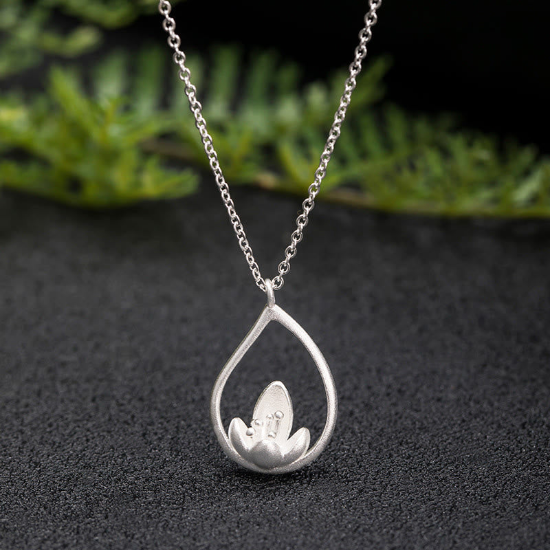 Lotus Anhänger Sterlingsilber Kette Erleuchtung Meditation