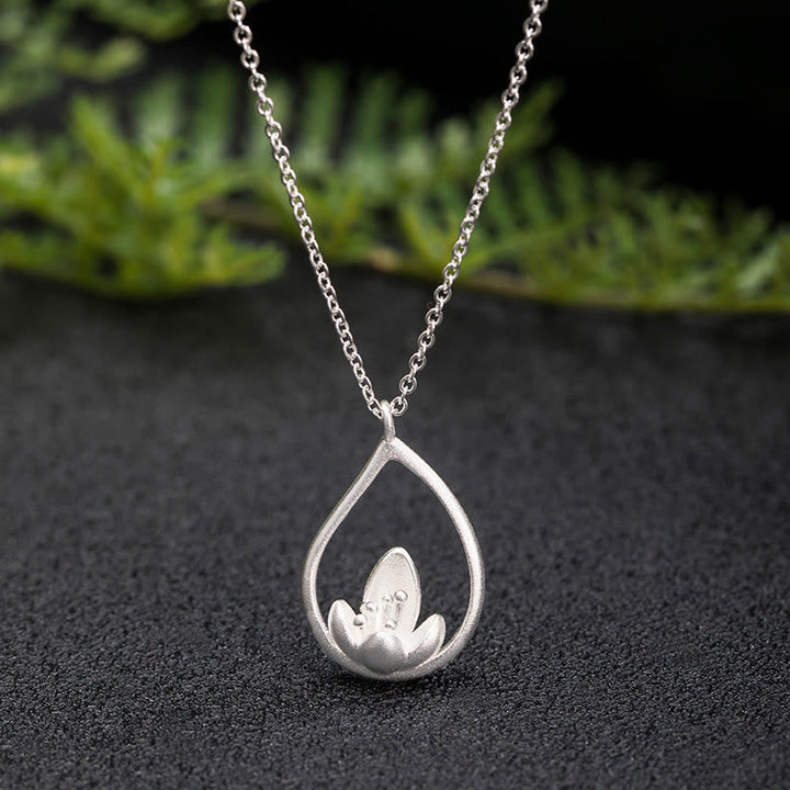 Lotus Anhänger Sterlingsilber Kette Erleuchtung Meditation